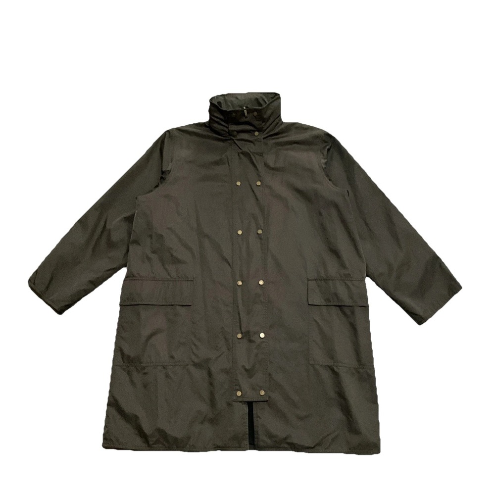 Saks Fifth Avenue Womens Hooded Parka Coat Mid Length Lined Water Resistant XL